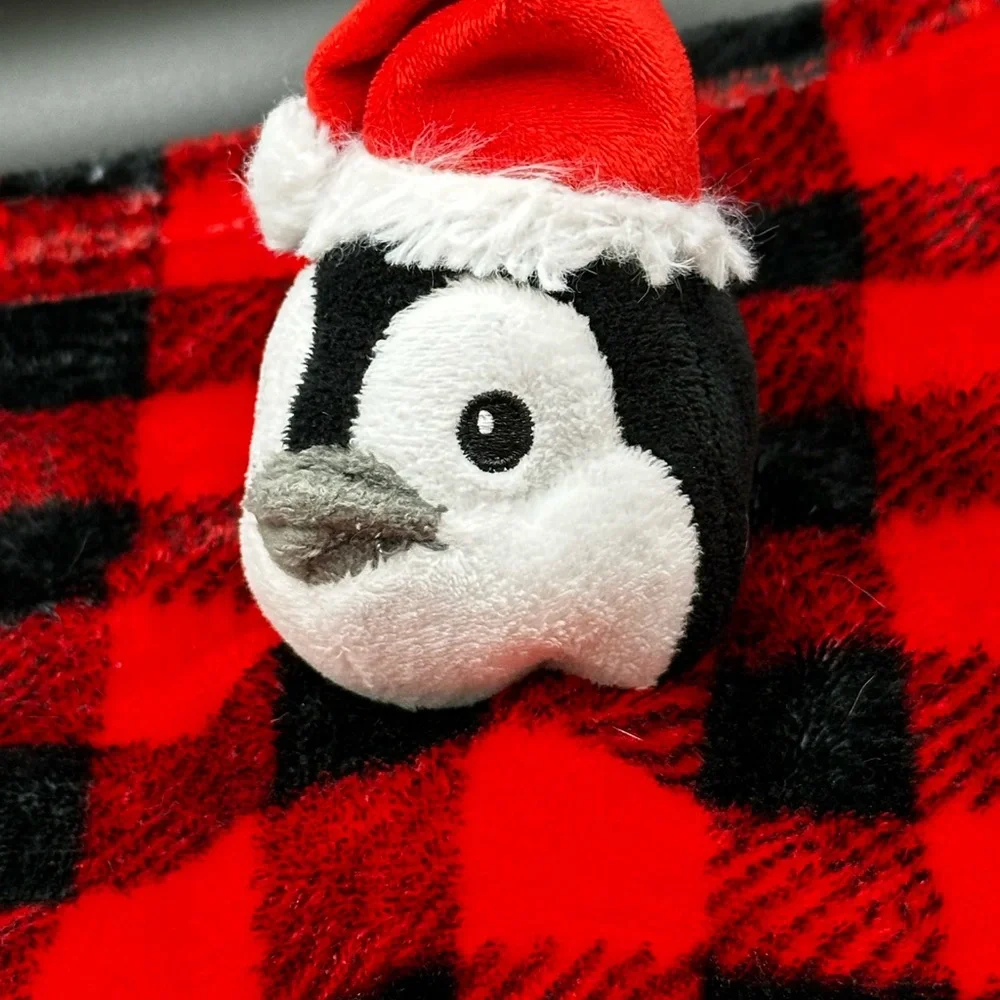 Hudson Baby HB Christmas Penguin‎ Red Buffalo Plaid Baby Security Blanket Lovey